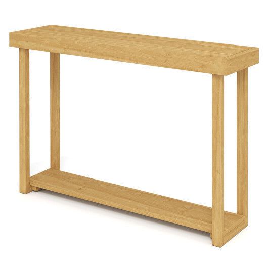 46 Inch Solid Wood Console Table 2-Tier Narrow Farmhouse Sofa Table LuxuryLifeWay Online Store