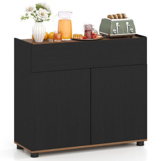 Sideboard Buffet Cabinet with Storage Wooden Kitchen Storage Cabinet-Black LuxuryLifeWay Online Store