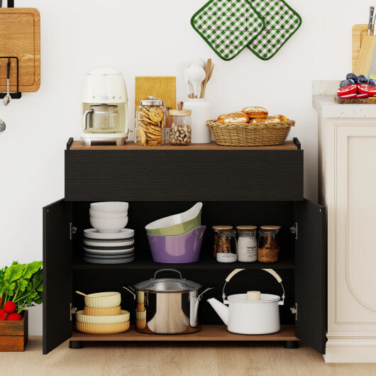 Sideboard Buffet Cabinet with Storage Wooden Kitchen Storage Cabinet-Black LuxuryLifeWay Online Store