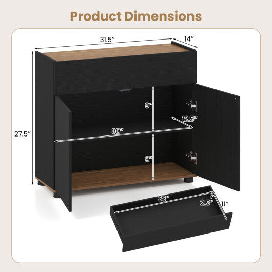 Sideboard Buffet Cabinet with Storage Wooden Kitchen Storage Cabinet-Black LuxuryLifeWay Online Store