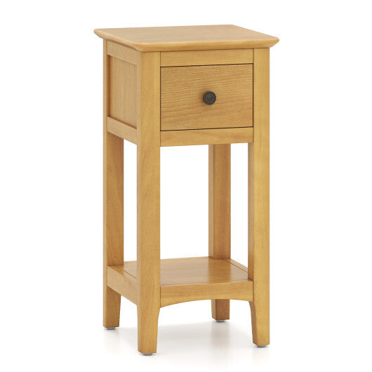 3-Tier Nightstand with Drawer and Open Storage Shelf-White LuxuryLifeWay Online Store