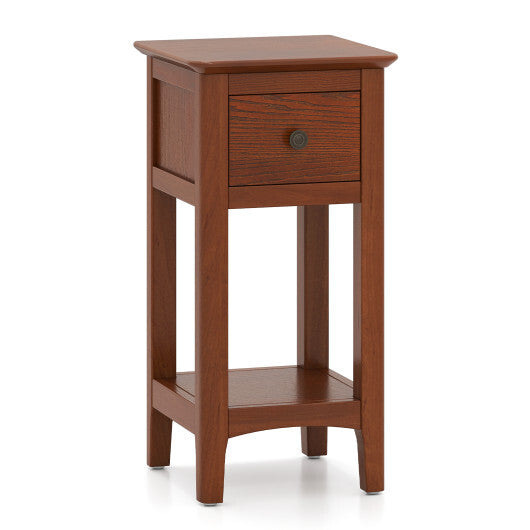 3-Tier Nightstand with Drawer and Open Storage Shelf-White LuxuryLifeWay Online Store