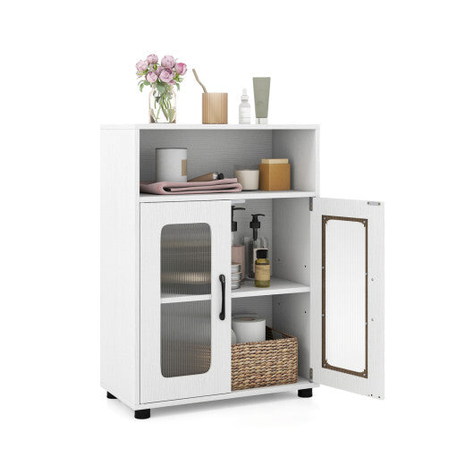 Bathroom Cabinet Freestanding Cabinet with 2 Doors and 3-Level Adjustable Shelf-White LuxuryLifeWay Online Store