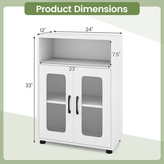 Bathroom Cabinet Freestanding Cabinet with 2 Doors and 3-Level Adjustable Shelf-White LuxuryLifeWay Online Store