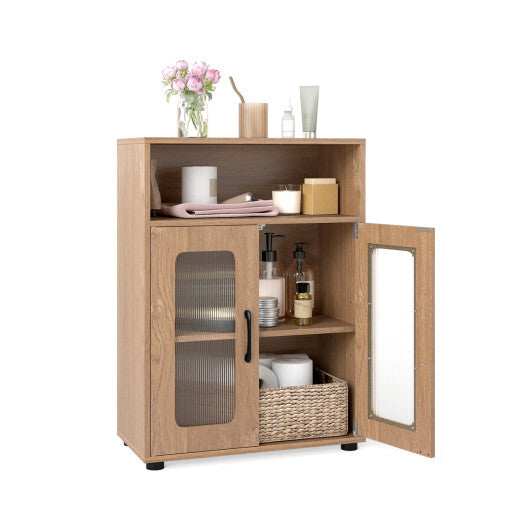 Bathroom Cabinet Freestanding Cabinet with 2 Doors and 3-Level Adjustable Shelf-White LuxuryLifeWay Online Store