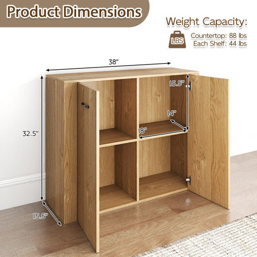38" Buffet Modern Sideboard Cabinet with Storage-Natural LuxuryLifeWay Online Store