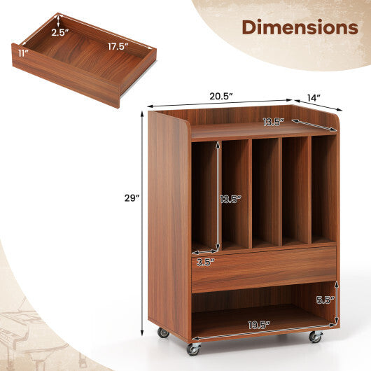 Record Player Stand Turntable Stand with Drawer and Record Holder-White LuxuryLifeWay Online Store