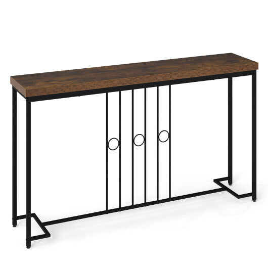 55" Industrial Console Table with H-Shaped Base-Brown LuxuryLifeWay Online Store