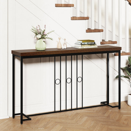 55" Industrial Console Table with H-Shaped Base-Brown LuxuryLifeWay Online Store