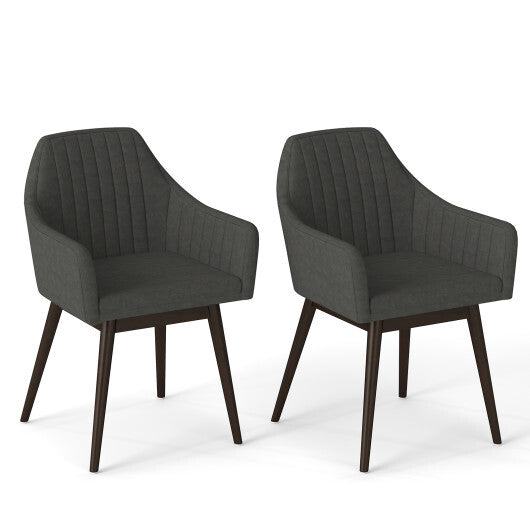 Dining Chairs Set of 2 Upholstered Accent Chairs with Comfy Padded Backrest and Seat-Black LuxuryLifeWay Online Store