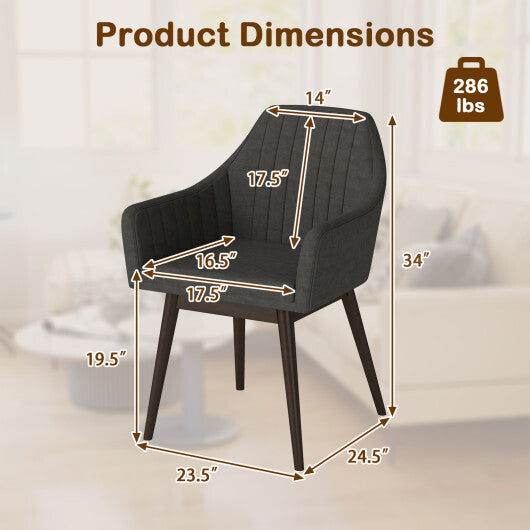 Dining Chairs Set of 2 Upholstered Accent Chairs with Comfy Padded Backrest and Seat-Black LuxuryLifeWay Online Store