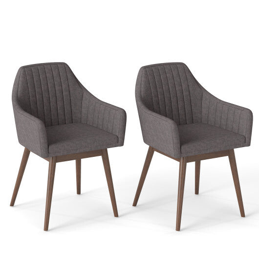 Dining Chairs Set of 2 Upholstered Accent Chairs with Comfy Padded Backrest and Seat-Black LuxuryLifeWay Online Store
