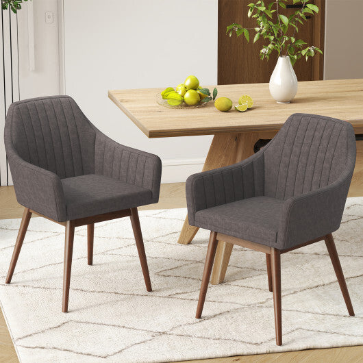 Dining Chairs Set of 2 Upholstered Accent Chairs with Comfy Padded Backrest and Seat-Black LuxuryLifeWay Online Store