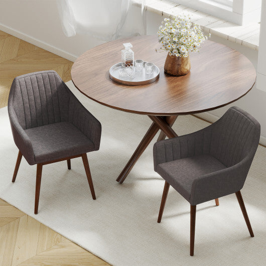 Dining Chairs Set of 2 Upholstered Accent Chairs with Comfy Padded Backrest and Seat-Black LuxuryLifeWay Online Store