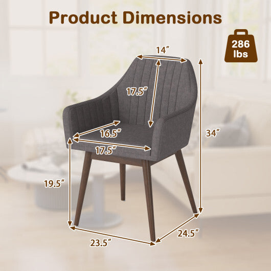 Dining Chairs Set of 2 Upholstered Accent Chairs with Comfy Padded Backrest and Seat-Black LuxuryLifeWay Online Store