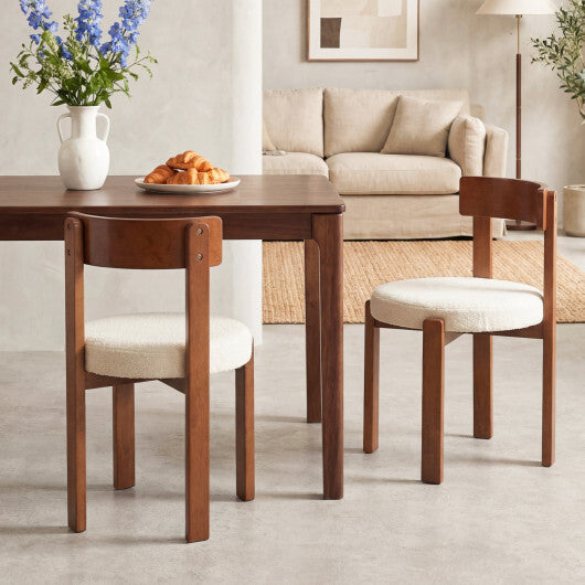 Modern Dining Chairs Set of 2 with Solid Rubber Wood Legs-Brown LuxuryLifeWay Online Store