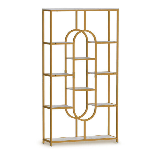 5-Tier Tall Etagere Bookcase with Open Storage Shelves-White LuxuryLifeWay Online Store