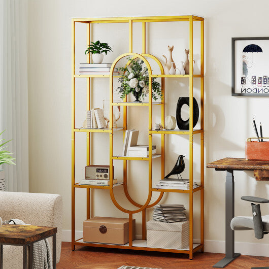 5-Tier Tall Etagere Bookcase with Open Storage Shelves-White LuxuryLifeWay Online Store