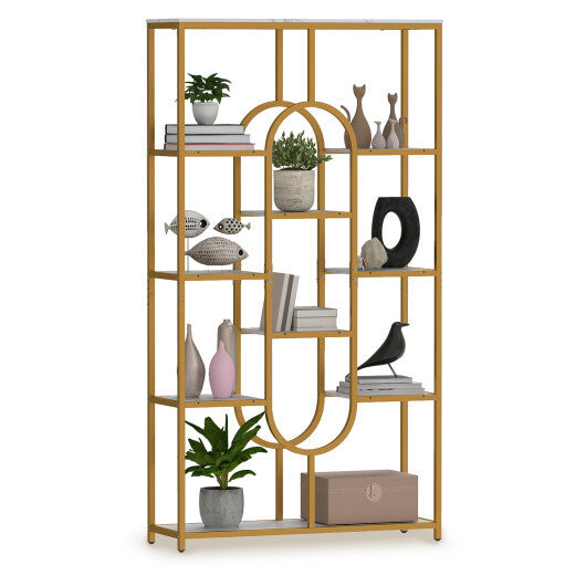 5-Tier Tall Etagere Bookcase with Open Storage Shelves-White LuxuryLifeWay Online Store
