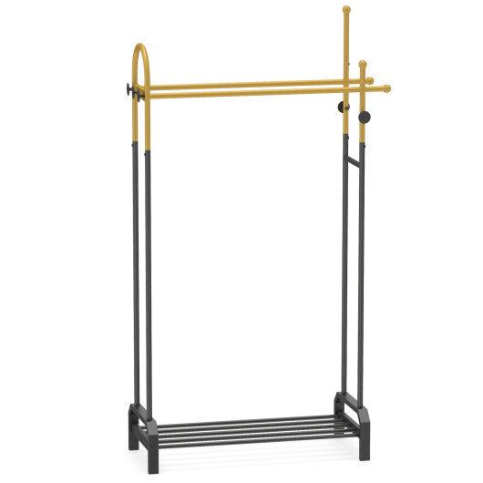 Double Rods Garment Rack for Hanging Clothes-Gold LuxuryLifeWay Online Store