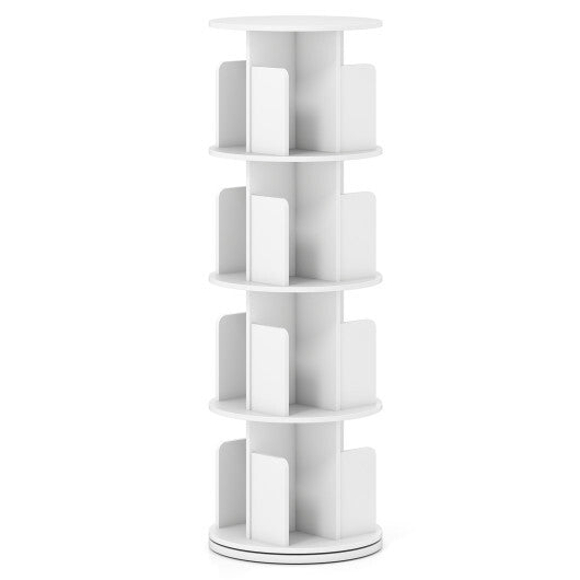 4-Tier Rotating Bookshelf 360 Display Rack with Dividers and Anti-falling Baffles-Natural LuxuryLifeWay Online Store