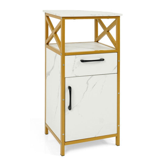 Bathroom Storage Cabinet with Drawer Single Door and Open Shelf-White LuxuryLifeWay Online Store