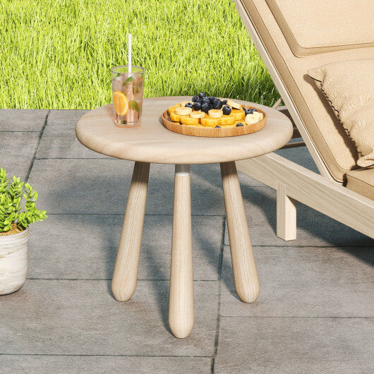 18 Inch Outdoor Mahogany Wood Side Table with Thickened Board LuxuryLifeWay Online Store