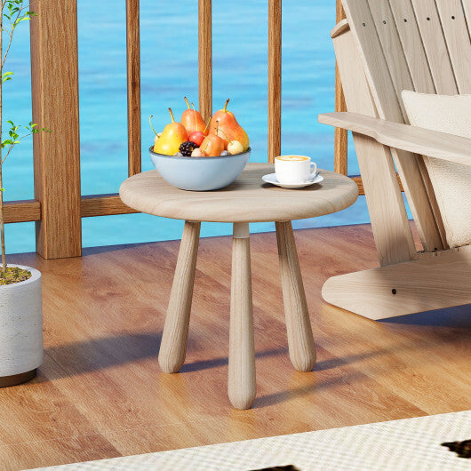18 Inch Outdoor Mahogany Wood Side Table with Thickened Board LuxuryLifeWay Online Store