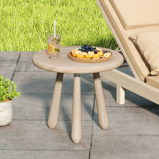 18 Inch Outdoor Mahogany Wood Side Table with Thickened Board LuxuryLifeWay Online Store