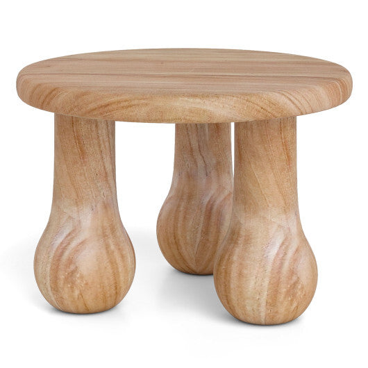 24" Small Solid Mahogany Wood Coffee Table with Thickened Top and Column Legs LuxuryLifeWay Online Store