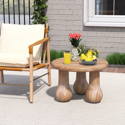 24" Small Solid Mahogany Wood Coffee Table with Thickened Top and Column Legs LuxuryLifeWay Online Store