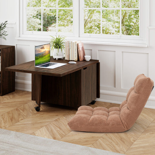 Foldable Coffee Table with Storage Cabinet Extendable Center Table-Oak LuxuryLifeWay Online Store