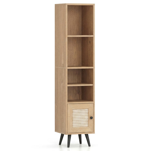 6-Tier Tall Narrow Bookcase 54 Inches Slim Storage Cabinet-Natural LuxuryLifeWay Online Store
