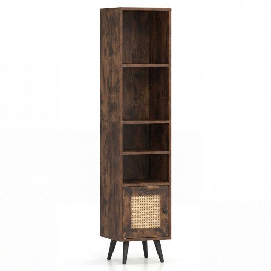 6-Tier Tall Narrow Bookcase 54 Inches Slim Storage Cabinet-Natural LuxuryLifeWay Online Store