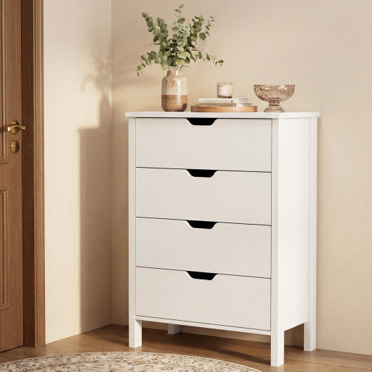 4-Drawer Dresser Wooden Nightstand with Anti-Tipping Kits-White LuxuryLifeWay Online Store