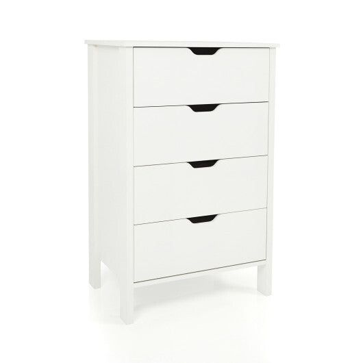 4-Drawer Dresser Wooden Nightstand with Anti-Tipping Kits-White LuxuryLifeWay Online Store