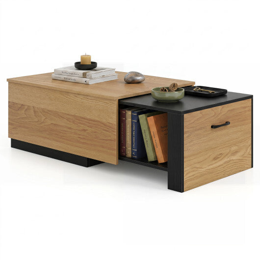 Extendable Coffee table with Concealed Storage Compartment-Natural LuxuryLifeWay Online Store