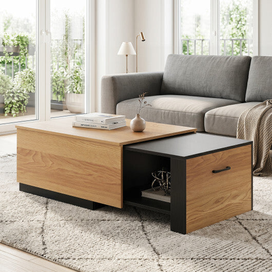 Extendable Coffee table with Concealed Storage Compartment-Natural LuxuryLifeWay Online Store