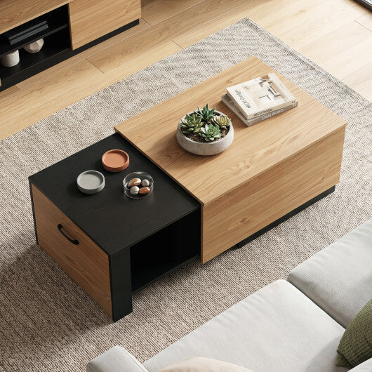 Extendable Coffee table with Concealed Storage Compartment-Natural LuxuryLifeWay Online Store