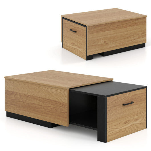 Extendable Coffee table with Concealed Storage Compartment-Natural LuxuryLifeWay Online Store