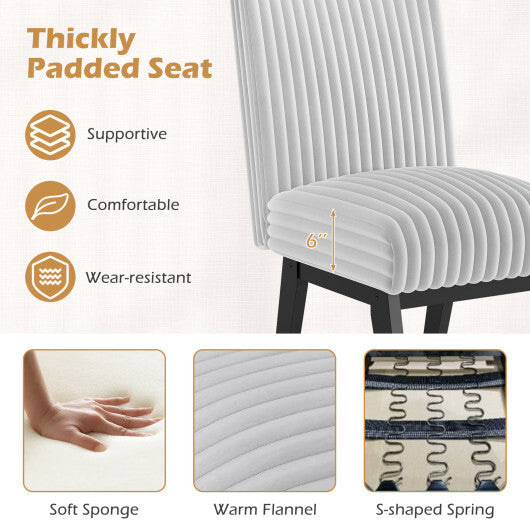 Dining Chairs Set of 2 Fabric Upholstered Kitchen Chairs with Padded Seatand Rubber Wood Legs-Gray & White LuxuryLifeWay Online Store