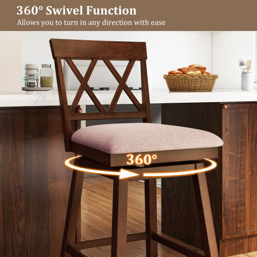 29 Inch Counter Height Barstools with Backrest and Upholstered Seat Cushion for Kitchen Dining Room-29 Inch LuxuryLifeWay Online Store