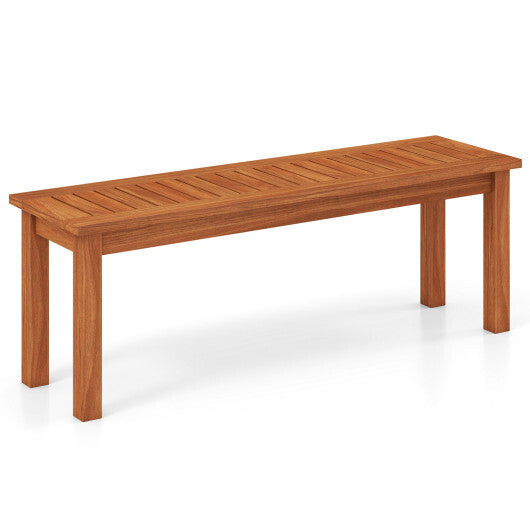 Outdoor Wood Bench 2-Person Backless Patio Garden Bench with Slatted Seat LuxuryLifeWay Online Store