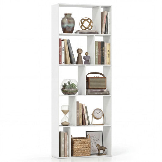5-Tier Modern Bookshelf with Open Back and 2 Anti-Tipping Kits-White LuxuryLifeWay Online Store