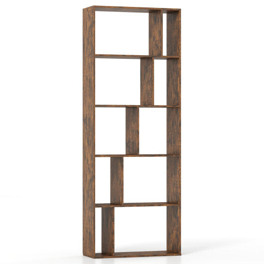 5-Tier Modern Bookshelf with Open Back and 2 Anti-Tipping Kits-White