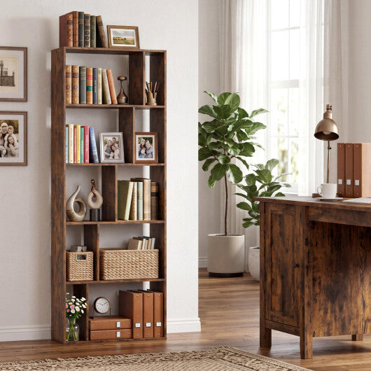 5-Tier Modern Bookshelf with Open Back and 2 Anti-Tipping Kits-White