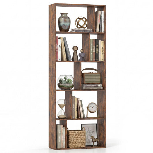5-Tier Modern Bookshelf with Open Back and 2 Anti-Tipping Kits-White