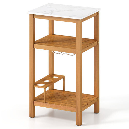 Patio Acacia Wood Storage Cabinet Patio Buffet Cabinet Bar Table LuxuryLifeWay Online Store
