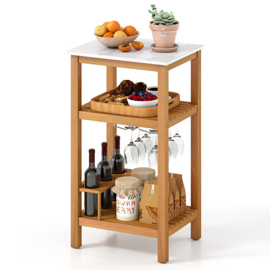 Patio Acacia Wood Storage Cabinet Patio Buffet Cabinet Bar Table LuxuryLifeWay Online Store