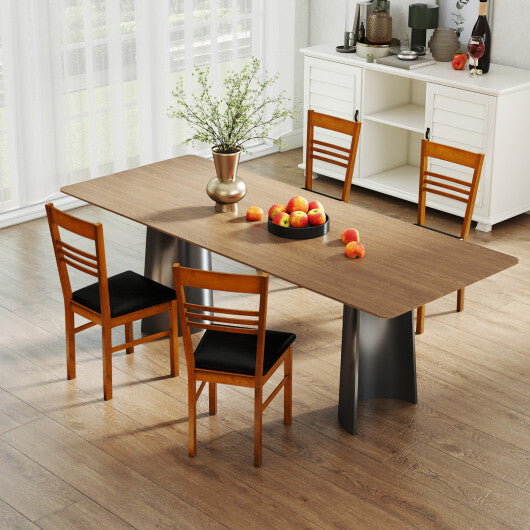 Wood Dining Chairs Set of 2 with Rubber Wood Frame-White